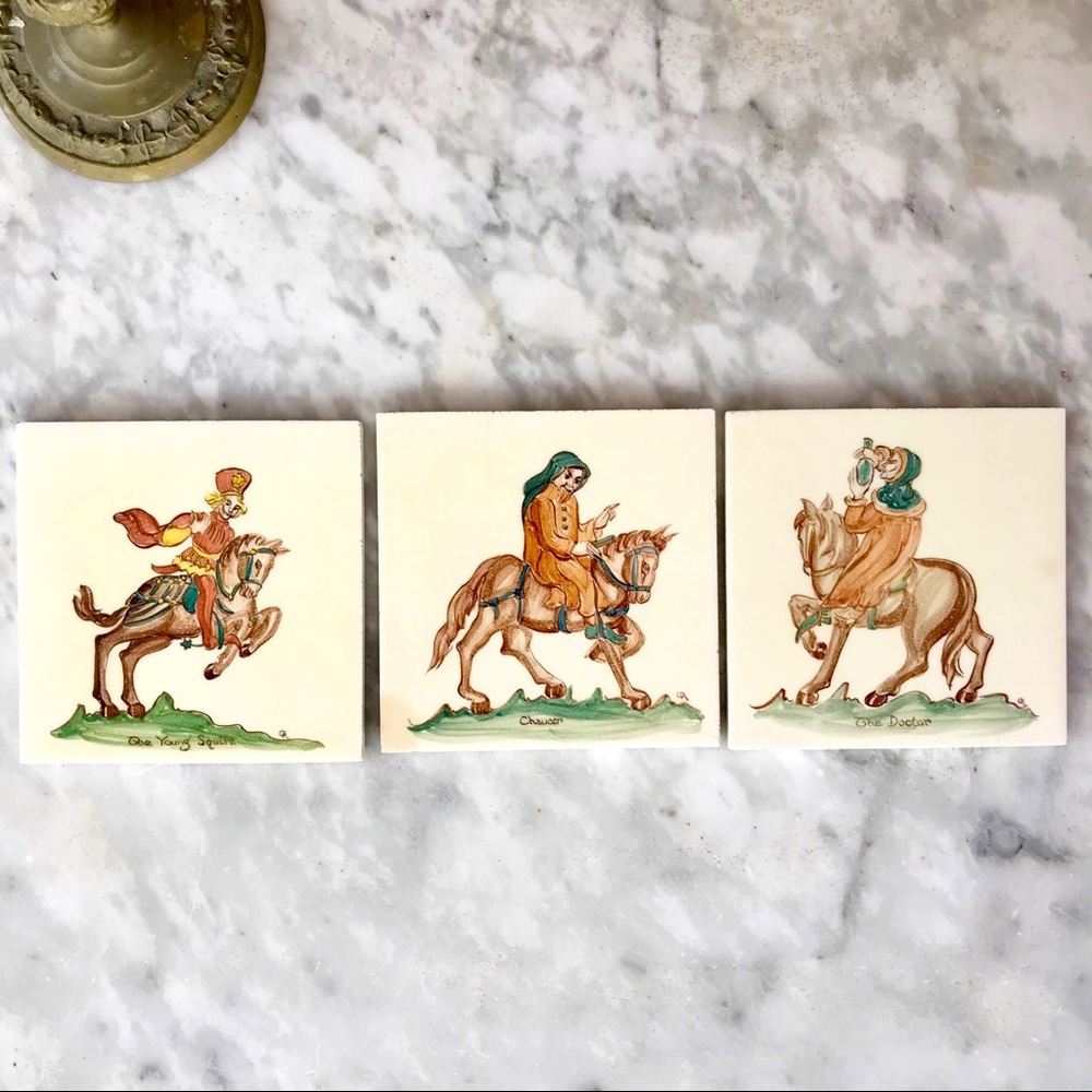 Vintage Canterbury Tales Art Tiles